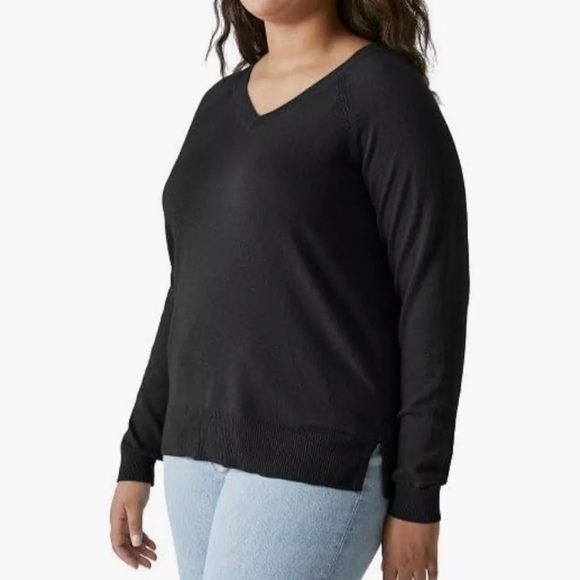 Lucky Brand Women's Black V-Neck Sweater, XX-Large - Picture 2 of 9
